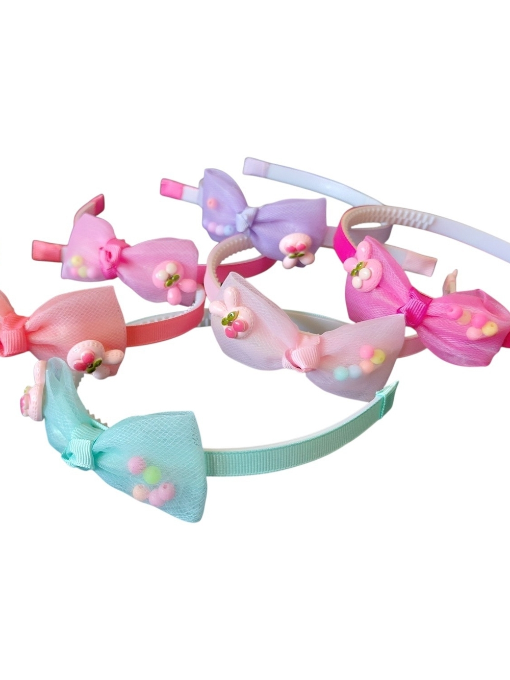 Pastel Bow Headbands for Kids - Pink, Lavender, Mint
